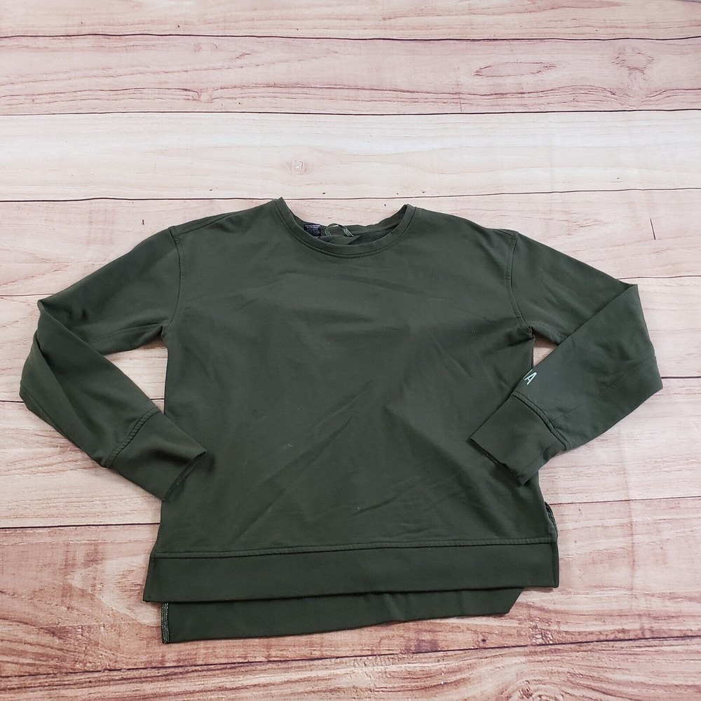 Victorias Secret Sport Sweater Womens Extra Small Green Sweatshirt Open Back XS